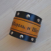 Субкультуры handmade. Livemaster - original item Leather bracelet 