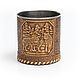 Metal mug decorated with birch bark 'Wolves'. For a hike, Mugs and cups, Tomsk,  Фото №1