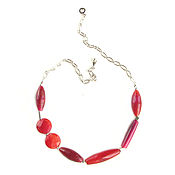 Украшения handmade. Livemaster - original item Necklace of agates on a chain red 