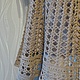 Летняя ажурная  юбка нейтрального песочного цвета вязаная крючком из тонкого хлопка расклешенная к низу