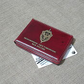 Канцелярские товары handmade. Livemaster - original item The cover for the FSB pension certificate is cherry, with a wallet. Handmade.