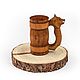 Wooden beer mug Wolf 0,5 l. Lime tree mug, Mugs and cups, Tomsk,  Фото №1