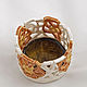 Order Candle holder Carved amber. Elena Zaychenko - Lenzay Ceramics. Livemaster. . Candlesticks Фото №3