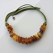 Украшения handmade. Livemaster - original item Amber Healing Choker Amber beads on a cord for women. Handmade.