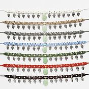 Украшения handmade. Livemaster - original item Bracelets on the leg green aventurine and prenite braided with pendants. Handmade.