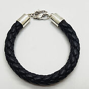 Choker braided leather with wolf heads bronze gilt