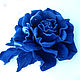 Las flores de la piel. La decoración broche de horquilla ROYAL ROSE,la rosa azul. Brooches. Irina Vladi. Ярмарка Мастеров.  Фото №4