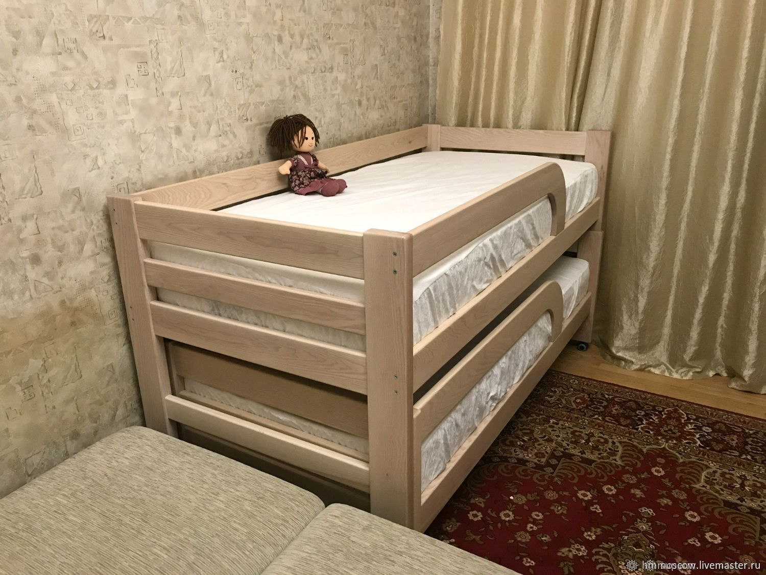детская двухъярусная кровать комод