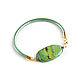 Designer green agate bracelet, leather bracelet with stone. Bead bracelet. Irina Moro. My Livemaster. Фото №4