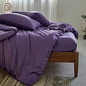 Для дома и интерьера handmade. Livemaster - original item Tencel bed linen purple with a sheet. Handmade.