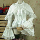 Victorian  White Lace Ruffle Blouse with Cape, Blouses, Redmond,  Фото №1