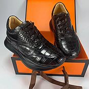 Обувь ручной работы handmade. Livemaster - original item Women`s sneakers, made of genuine crocodile leather, in black!. Handmade.