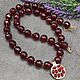 Necklace 'Pomegranate Seeds' under ruby agate with pendant, Necklace, Moscow,  Фото №1