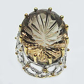 Украшения handmade. Livemaster - original item Ring made of 925 silver with natural large rauchtopaz smoky quartz. Handmade.