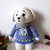 Куклы и игрушки handmade. Livemaster - original item The mascot is a small dog, knitted stuffed toy, amigurumi. Handmade.