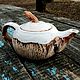 Заказать Кокосовый заварочный чайник керамический из глины авторский для чая. LAMA - Красивая посуда. Ярмарка Мастеров. . Чайники Фото №3