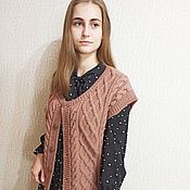 Одежда handmade. Livemaster - original item Women`s knitted vest (sleeveless jumper) with buttons. Handmade.