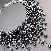 Украшения handmade. Livemaster - original item Necklace Pearl Black Peacock Parfait Natural Black Pearl. Handmade.