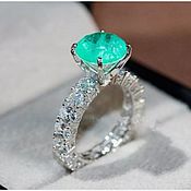 "Зелёная миля" кольцо с натуральным камнем