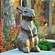Статуэтка Кролик из бетона под чугун садовый декор. Статуэтки. A Z O V   G A R D E N. Ярмарка Мастеров.  Фото №4