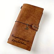 Канцелярские товары handmade. Livemaster - original item Midori Travelbook notebook made of premium leather. Handmade.