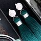 Earrings brush dark green emerald silk pearl gold plated. Tassel earrings. GolDFenix. Online shopping on My Livemaster.  Фото №2