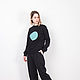 Order Black sweatshirt with a mint circle. Alena Vishnyakova. Livemaster. . Sweatshirts Фото №3
