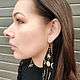 Order Long Beaded Earrings with Fringe Black and Gold. StylishThings4U. Livemaster. . Earrings Фото №3
