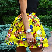 Одежда handmade. Livemaster - original item Organza skirt with satin Summer Flower Yellow. Handmade.