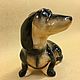 Dachshund smooth-haired porcelain figurine. Figurines. Veselyj farfor. My Livemaster. Фото №6