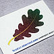 Felt pattern for brooch Oak leaf Red Green, Embroidery kits, Solikamsk,  Фото №1