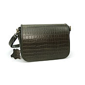 Сумки и аксессуары handmade. Livemaster - original item Crossbody bag: Women`s Olive leather Bag Alesta Mod. C93r-93. Handmade.