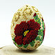 Easter egg from beads 'Poppies in lace', Eggs, Naberezhnye Chelny,  Фото №1