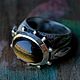 Silver ring natural obsidian stone, silver ring, Rings, St. Petersburg,  Фото №1