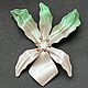 Винтаж:  Брошь Эмаль Орхидея  Цветы VEB OSTSEE-SCHMUCK ГДР, Броши винтажные, Росток,  Фото №1