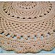 Handmade Knitted round Mat made of Cord Mesh. Carpets. knitted handmade rugs (kovrik-makrame). My Livemaster. Фото №6