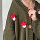 Кардиган крупной вязки «Мухоморы». Кардиганы. lulu_knits. Ярмарка Мастеров.  Фото №6