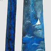 Синий Атлас текстильные бусы из натурального итальянского шелка
