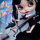 Кукла блайз Wednesday Addams (Уэнздей) по мотивам популярного фильма. Портретная кукла. Юлия. Ярмарка Мастеров.  Фото №4