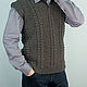Men's knitted mixed wool vest. Mens vests. Sheep and goat skins. Online shopping on My Livemaster.  Фото №2