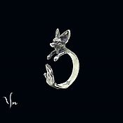 Украшения handmade. Livemaster - original item Sterling Silver Fennec Fox Ring, Fox Jewelry, Silver Ring Fox. Handmade.