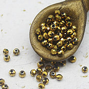 Материалы для творчества ручной работы. Ярмарка Мастеров - ручная работа Beads: Rondel 2h3 mm Vintage gold crystal 95 PCs. Handmade.