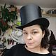 Black satin top hat 'B'. Cylinder. Felt Hats Shop. My Livemaster. Фото №4