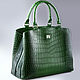 Crocodile leather women's bag, handmade IMA0942G4, Classic Bag, Moscow,  Фото №1