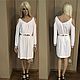White dress with bare shoulders and embroidery, Dresses, Nizhny Novgorod,  Фото №1