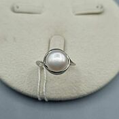 Украшения ручной работы. Ярмарка Мастеров - ручная работа Silver ring with white pearls 9,5 mm. Handmade.