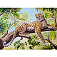 Leopard painting 'Nirvana'wild animals 30*40, Pictures, Rostov-on-Don,  Фото №1