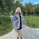 Пальто из Павловопосадского платка Огненные танцы с чернобуркой, Пальто, Санкт-Петербург,  Фото №1