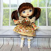 Платье с единорожками для мини Паола Рейна одежда для кукол 21 см