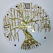 Интерьерные часы "Византия. Квадрат", белое золото